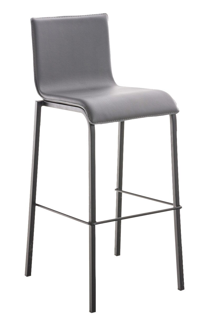 Décoshop26 - Barhocker x1 schwarzes Metallgestell und grauer PVC-Sitz 10_0006300 10_0006300