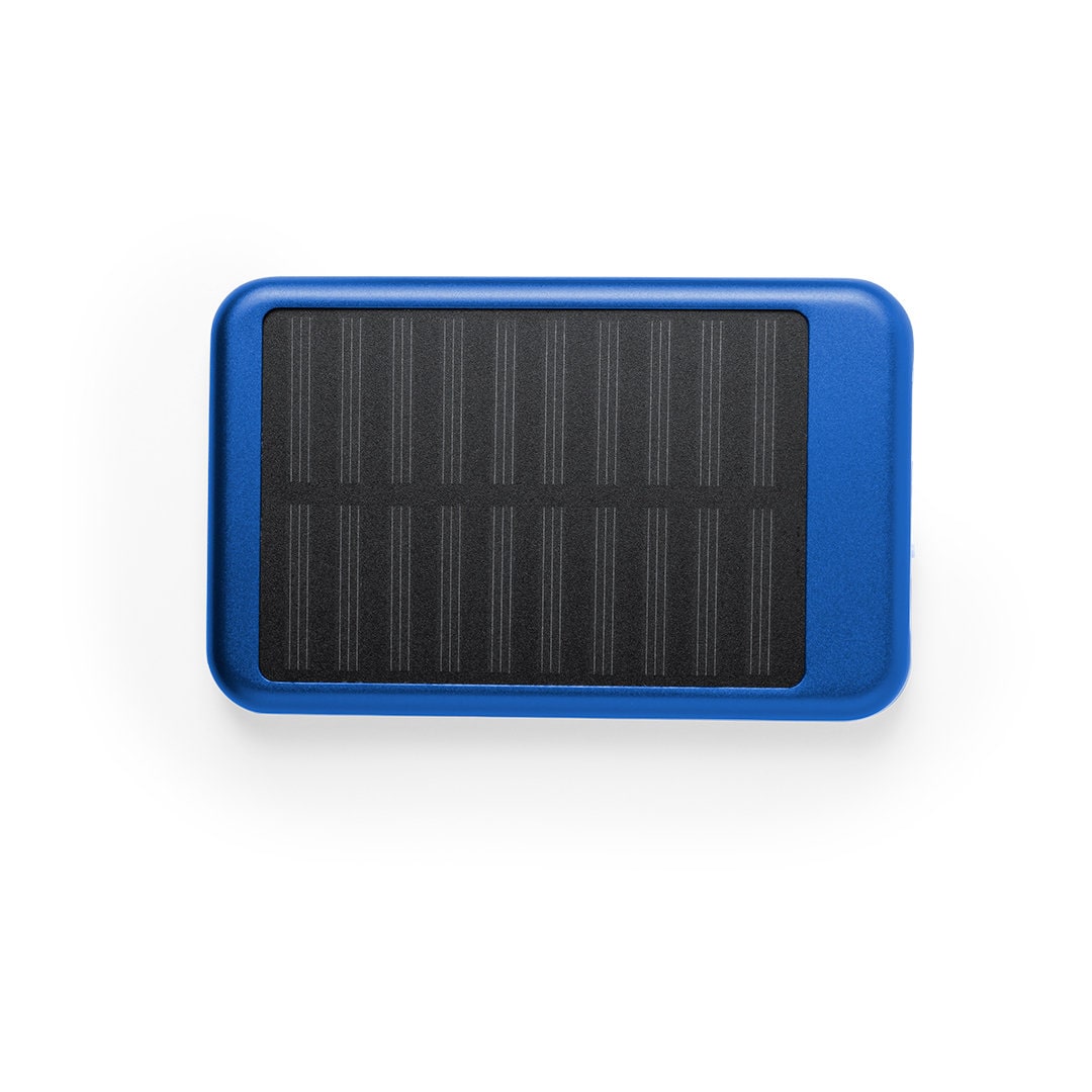 Station de chargement Powerbank 4000 mAh avec recharge solaire bleue