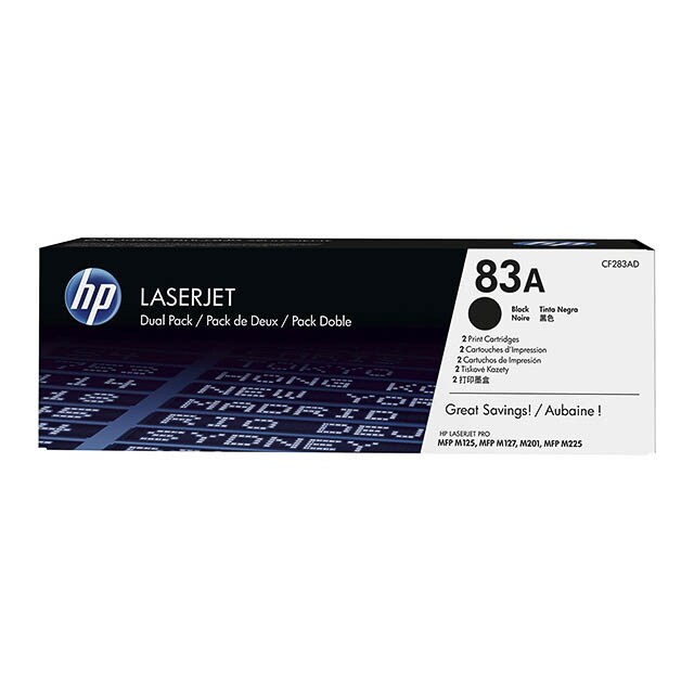 HP CF283A Noir Pack de 2 Cartouches de Toner ORIGINALEES - 83A