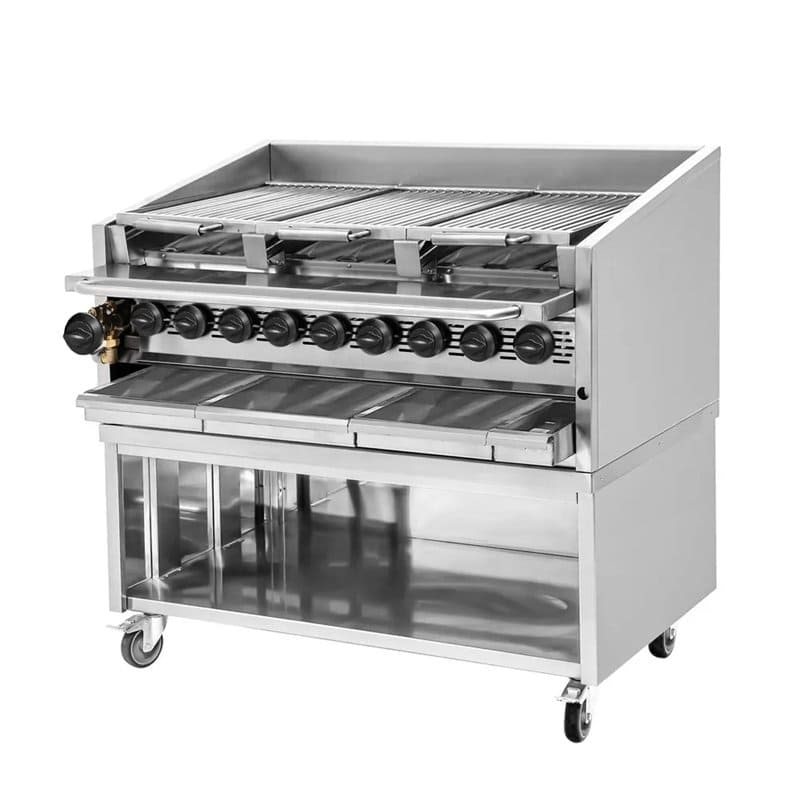 Barbacoa profesional a gas de 6 quemadores de 800 mm – Americana