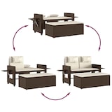 thumbnail of vidaXL Gartenbank Verstellbar mit Kissen Braun Poly Rattan