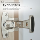 thumbnail of bümö office Aktenschrank abschließbar, Büroschrank klein aus FSC-Holz, 80cm breit in Weiß/Eiche - abschließbarer Schrank, Büroschrank abschließbar,