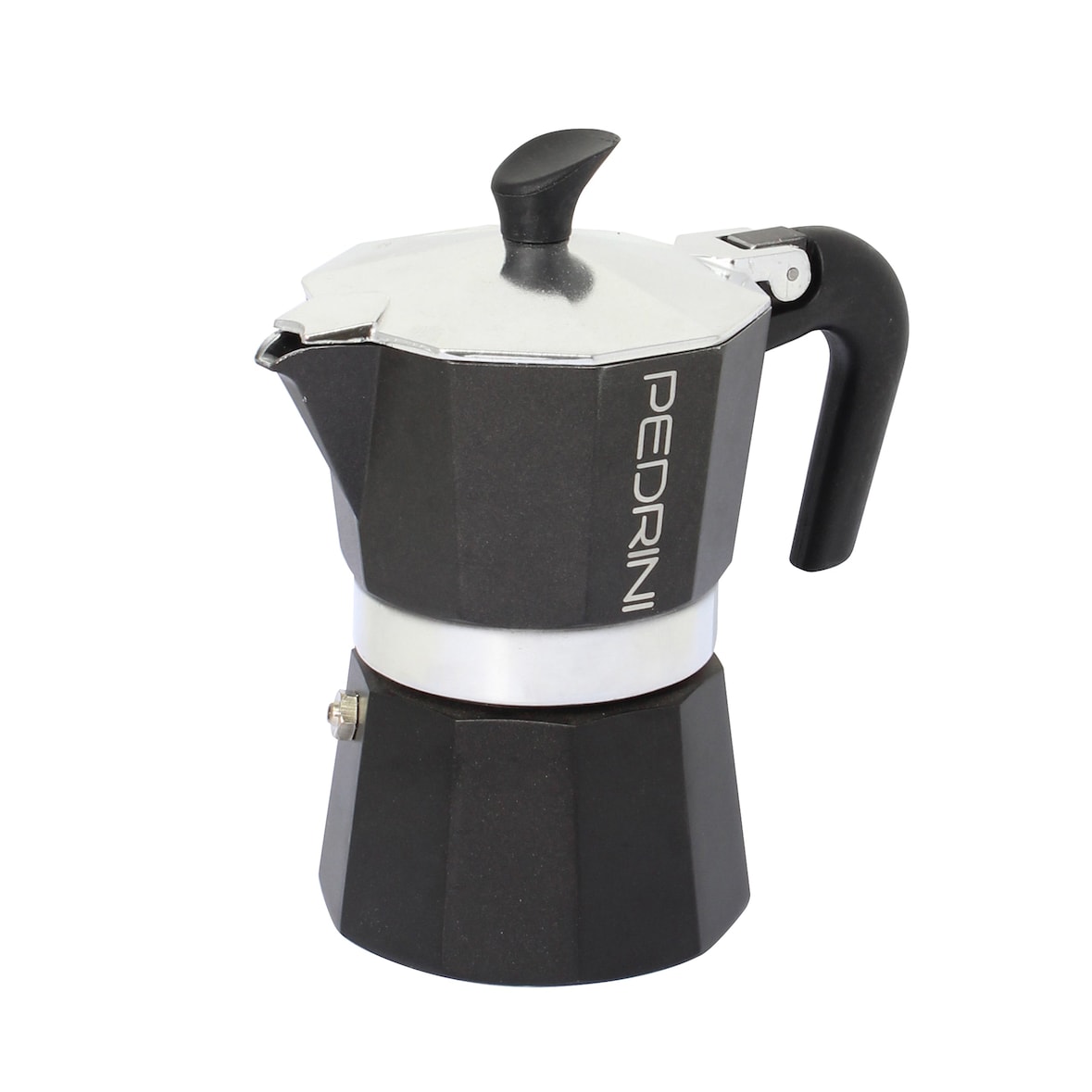 Pedrini Caffettiera Aroma, Alluminio, 3 tazze, Nero