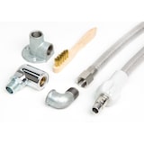 thumbnail of 1,5 m Edelstahlschlauch / Edelstahl Gasschlauch + Gassteckdose + Anschlusszubehör (geeignet für Flüssig- / Erdgas) - f. Gasherd, Gaskocher