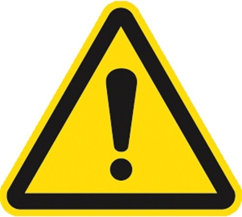 Schild Allgemeines Warnzeichen ISO 7010, Kunststoff, 200 mm SL