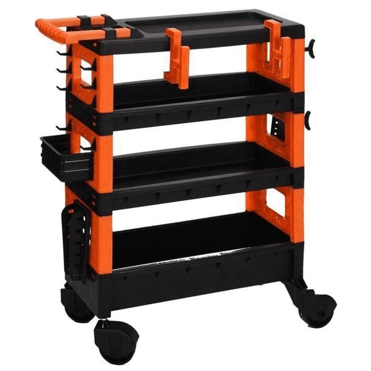 WellHome - Carrinho de transporte 68x35x87,5cm em preto e laranja
