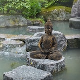 thumbnail of ECD Germany Buddha Figur 50 cm Bronze Polyresin Wetterfest Sitzend Feng Shui Statue Dekofigur Gartenfigur Innen Außen