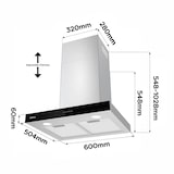 thumbnail of CIARRA A+++ afzuigkap 60cm 650 m³/u wandkap WIFI +APP & Touch Control Boost VMS6102
