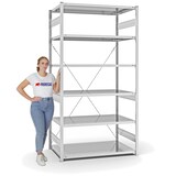 thumbnail of PROREGAL Fachbodenregal Stecksystem | Grundregal | HxBxT 250x130x80cm | 6 Ebenen | Fachlast 240 kg | Einseitig nutzbar | Lichtgrau