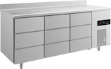 thumbnail of Gastro Kühltisch 9 Schubladen Umluftkühlung Aufkantung, 1865x700x850mm -2/+8°C Edelstahl ISO50mm