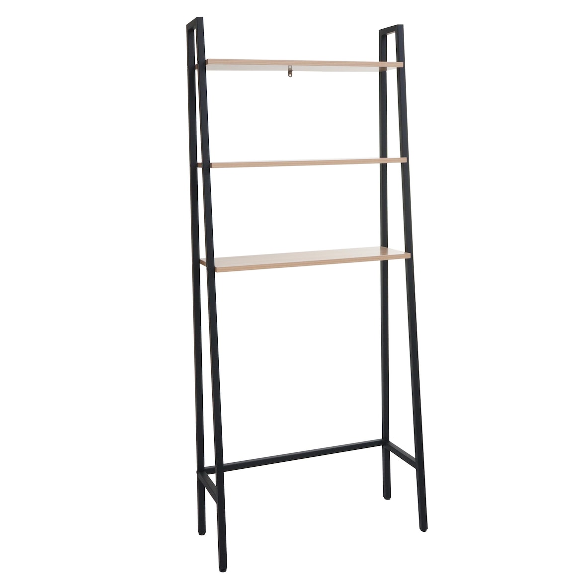 Estantería de pie HWC-K82, Estantería de baño Estantería para lavadora Estantería escalera, Industrial Metal Madera 155x64x25cm ~ natural