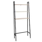 thumbnail of Estantería de pie HWC-K82, Estantería de baño Estantería para lavadora Estantería escalera, Industrial Metal Madera 155x64x25cm ~ natural
