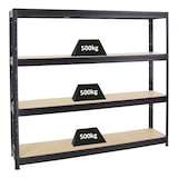 thumbnail of PROREGAL Schwerlastregal Dino | HxBxT 180x200x45 cm | Fachlast 500kg | Schwarz | Steckregal Lagersystem Stecksystem Regalsystem