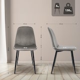 thumbnail of Set de 4 sillas de comedor Maryam Gris claro/Terciopelo