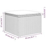 thumbnail of vidaXL Gartenhocker mit Kissen, Gartenstuhl mit abnehmbarem waschbarem Bezug, Hocker mit Stahlrahmen, Sitzhocker Terrassenhocker, Schwarz Poly Rattan