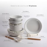 thumbnail of BERGNER - Batería de cocina 10 pcs Aluminio fundido y Antiadherente con Mango extraíble con Set de 5 Utensilios de Cocina de Silicona y Madera