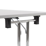 thumbnail of Rocada mesa plegable con patas cromadas y tablero gris. 160x80x72cm.
