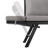 thumbnail of tectake Sofá lounge de rattan SINTRA, apoios de braços ajustáveis, 2em1  Cinzento Claro/Preto