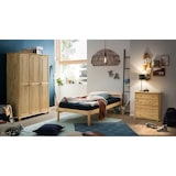 thumbnail of Möbilia Kleiderschrank | 3 Türen | Kleiderstange und Einlegeböden | Kiefer-Holz massiv | B 120 x T 52 x H 178 cm | natur | 19020012 | Serie SCHRANK