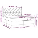 thumbnail of vidaXL Boxspringbett mit Matratze & LED Hellgrau 160x200 cm Stoff