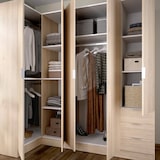 thumbnail of Dmora Kleiderschrank Succiso, Eckschrank für Schlafzimmer, Eckschrank mit 5 Flügeltüren, 214x91h184 cm, Eiche