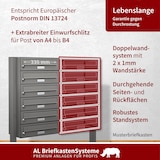 thumbnail of AL Briefkastensysteme 50 Fächer Premium Stand Briefkasten Anlage in RAL 9007 Aluminium Grau, Post A4, robust, wetterfest, Artikelnummer: 132P50S5P9007