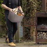 thumbnail of Relaxdays Holzkorb Kunstleder L, stabiler Feuerholzkorb mit Tragegriffen, Brenn- & Kaminholz, Allzweckkorb, dunkelgrau