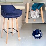 thumbnail of Barhocker MIRID - Samt Dunkelblau 55x46x99 cm | Barstuhl Mit Lehne Tresenhocker Tresenstuhl Kneipenhocker Kneipenstuhl