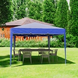 thumbnail of Gazebo Pieghevole Impermeabile 3 x 3 M Da Giardino Con 4 Sacche Pesi Sacca Trasporto Chiusura Fisarmonica Struttura Acciaio Copertura 160 gr/m² Blu