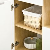 thumbnail of Alacena de cocina mueble auxiliar de cocina con 3 puertas cajón estante ajustable encimera para microondas y toallero 93x40x180 cm natural