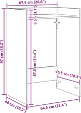 thumbnail of vidaXL Waschmaschinen-Schrank Beton 67,5 x 48 x 97 cm Holzwerkstoff