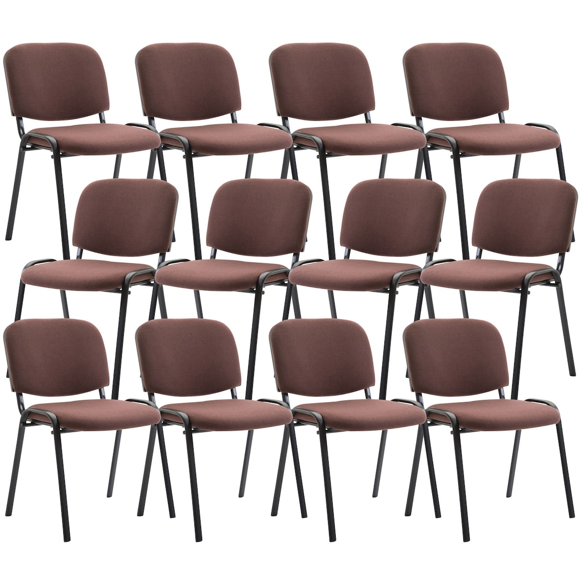 12x Stapelbare Eetkamerstoel Ken Stof bruin