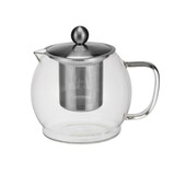 thumbnail of Teekanne Glas mit Edelstahl Stövchen Teebereiter Siebeinsatz Sieb Teewärmer 1,2l