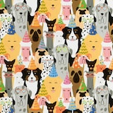 thumbnail of Geschenkpapier 70cm 2m Rolle Hunde mit Partyhüten Motiv Geschenk Papier Kindergeburtstag Geburtstag Tiermotiv Geschenkpapierrolle Packpapier Bunt