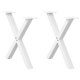 thumbnail of Pieds De Table Basse En Forme De X, 2 Pièces, Blanc, 60 X (42 43) Cm, Acier
