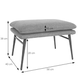 thumbnail of Banqueta HWC-L62, banqueta com apoio para os pés, 38x56x40cm tecido/têxtil ~ verde