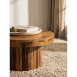 thumbnail of Massivholz Couchtisch, Sheesham, Braun Lackiert, robuster Sockelfuß. 60x60x30 cm | Kadima Design