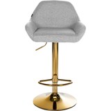 thumbnail of Taburete de bar Braga en tela con marco dorado Gris