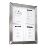 thumbnail of Securit® Visor de informações LED em aço inox – LEDs coloridos – Controle remoto, cabo de 5m incluído