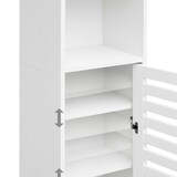 thumbnail of Relaxdays Badezimmerschrank mit Tür, HBT: 167x30x40 cm, 6 Fächer, Toilettenschrank, hoch & schmal, Bad Hochschrank, weiß