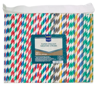 METRO PROFESSIONAL Papierstrohhalme, Ø 8 x 240 mm, mehrfarbig, 250 Stück