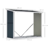 thumbnail of Outsunny Abrigo para Lenhas Outsunny 185x84x148.5 cm Cinzento