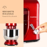 thumbnail of Klarstein Bella Küchenmaschine 1800 W / 2,7 PS 5 Ltr Edelstahl BPA-frei Rot