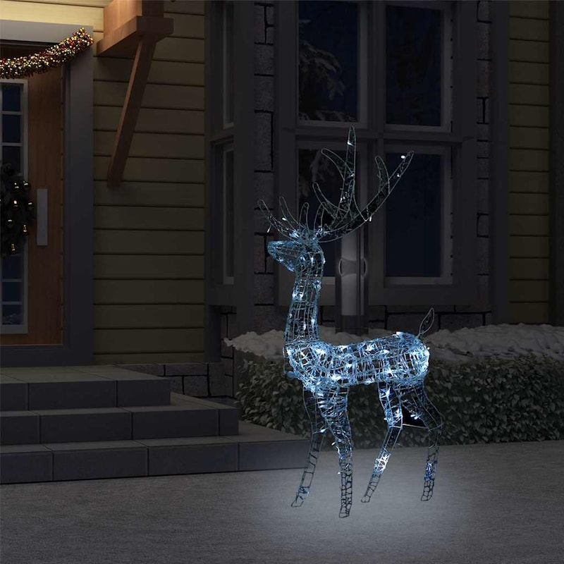 vidaXL Kerstversiering rendier 140 LED's koudwit 120 cm acryl | Makro