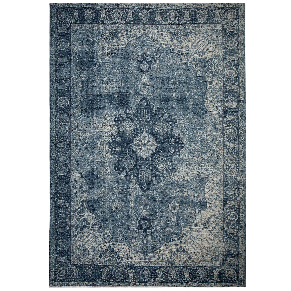 Vielseitiger Vintage Teppich `Coquet Tara`. Farbe: Blau, 155x230 cm | Kadima Design