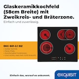 thumbnail of Exquisit Kochfeld EKC 601-2.1 BZ | Glaskeramik | Touch Control | 4 Kochstellen | Bräterzone | 6100 W