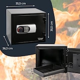 thumbnail of HMF 46161 Feuerfester Tresor mit Zahlenschloss, 41,2 x 35,5 x 36,3 cm, Schwarz