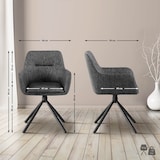 thumbnail of Set van 2 Eetkamerstoelen Tipton donkergrijs