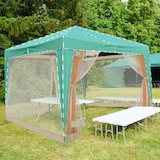 thumbnail of Relaxdays Moskitonetz für 3 x 3 m Pavillon, 2 Seitenteile, mit Reißverschluss & Klettband, 12 m XL Mückennetz, beige