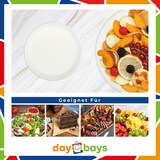 thumbnail of DayBays Plastikteller Ungeteilt 800 Stück Weiß Rund Menüteller Plastik Teller 22 cm Einweg Spülmaschinenbeständig